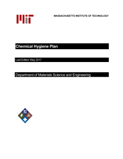 DMSE Chemical Hygiene Plan - MIT Department of Materials