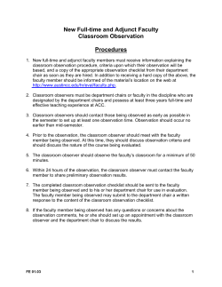 Classroom Observation Procedures
