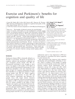 Exercise and Parkinsons: benefits for cognition