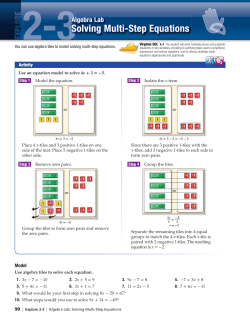 Solving Multi-Step Equations - Algebra 1