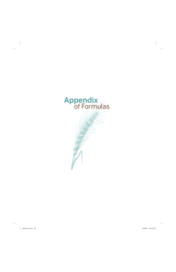 Appendix of Formulas