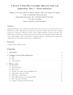 A Review of Thin Film Crystalline Silicon for Solar