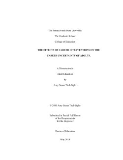 THE EFFECTS OF CAREER INTERVENTIONS ON THE CAREER