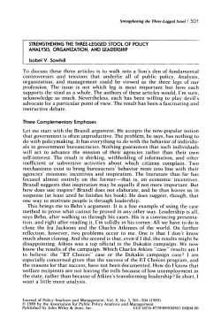 Strengthening the three-legged stool of policy analysis
