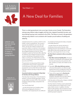 A New Deal for Families - Human Early Learning Partnership
