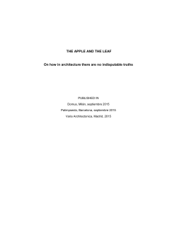 THE APPLE AND THE LEAF On how in architecture there are no