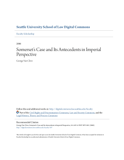 Somerset`s Case and Its Antecedents in Imperial Perspective