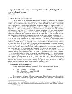 Example formatting and citations in Linguistics