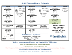 our monthly group fitness schedule