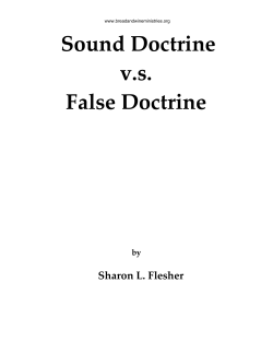Sound Doctrine vs False Doctrine