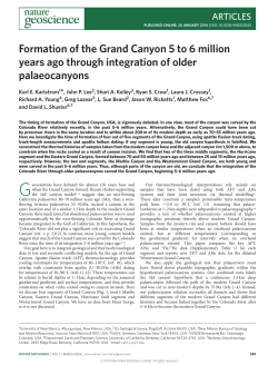 Formation of the Grand Canyon 5 to 6 million years ago through