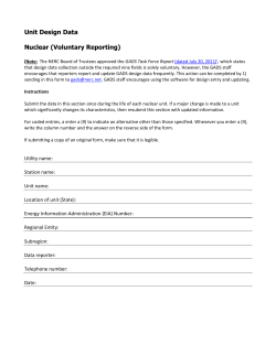 Unit Design Data Nuclear (Voluntary Reporting)