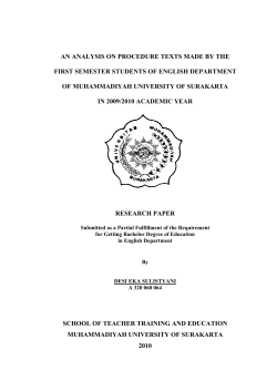 an analysis on procedure texts made by the first semester students