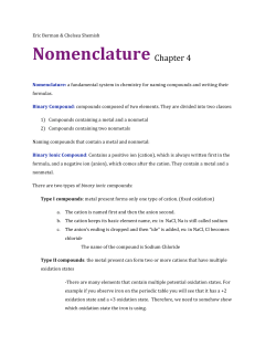 Nomenclature Chapter 4 - Scarsdale Public Schools