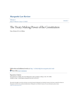 The Treaty Making Power of the Constitution