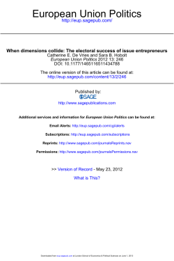 The Electoral Success of Issue Entrepreneurs