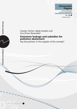 Emissions leakage and subsidies for pollution abatement. Pay