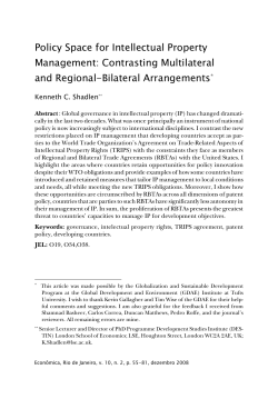 Policy Space for Intellectual Property Management: Contrasting