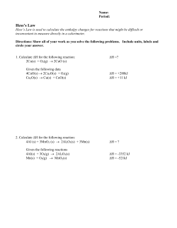 Hess`s Law practice problems