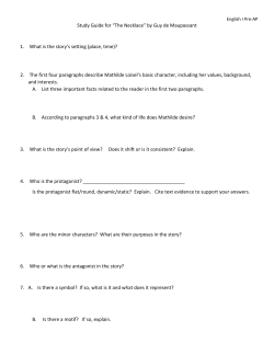 Study Guide for &ldquo;The Necklace&rdquo; by Guy de Maupassant 1. What is