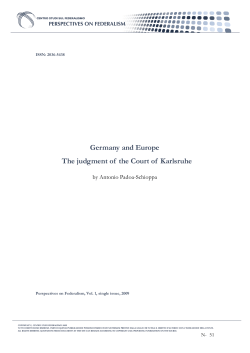 Germany and Europe The judgment of the Court of Karlsruhe