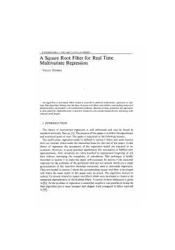 A Square Root Filter for Real Time Multivariate
