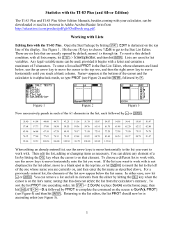 Statistics with the TI-83 Plus