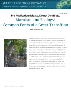 Marxism and Ecology - Great Transition Initiative