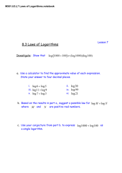 M301.U3.L7 Laws of Logarithms.notebook