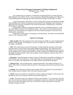 Ethan Frome Passage Commentary Writing