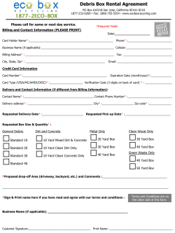 Debris Box Rental Agreement