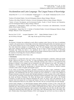 Occidentalism and Latin Language: The Lingua