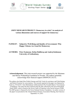 Subjective well-being and quality of government