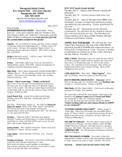 July 2015 Newsletter and Calendar