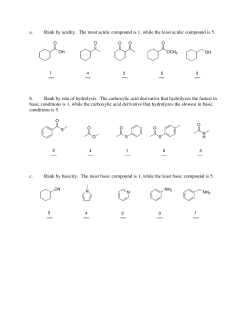 Rank by acidity. The most acidic compound is 1, while