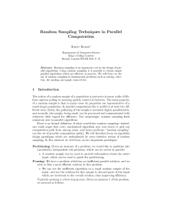 Random Sampling Techniques in Parallel Computation