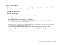 Module 6: Student Inquiry Theme 6A: International Law