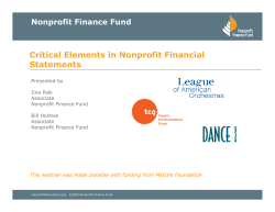 Critical Elements in Nonprofit Financial Statements