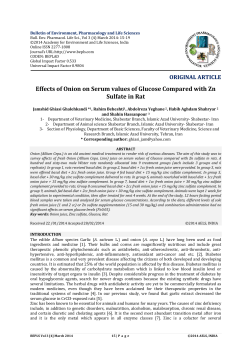 Effects of Onion on Serum values of Glucose Compared with Zn