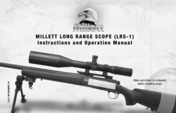 MILLETT LONG RANGE SCOPE (LRS-1) Instructions and Operation