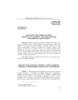 121 softening the words of crisis: hedging in economics &ndash; related