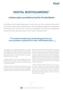 Digital Bodyguarding : Swiss cyber-surveillance tool for Private Banks
