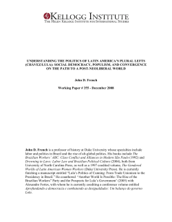 (Ch&aacute;vez/Lula): Social Democracy, Populism, And Convergence on