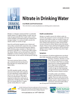 Nitrate in Drinking Water - University of Alaska Fairbanks