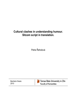 Cultural clashes in understanding humour. Sitcom script in translation.