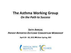 The Asthma Working Group - Critical Path Institute