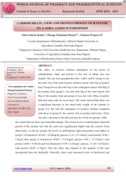CARBOHYDRATE, LIPID AND PROTEIN PROFILE OF RATS FED