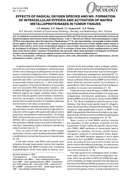 EffEcts of radical oxygEn spEciEs and no