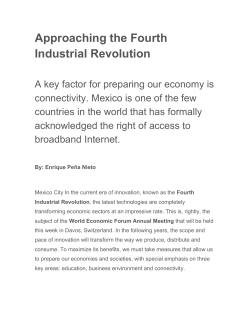 Approaching the Fourth Industrial Revolution