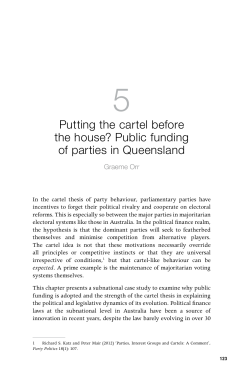 Public funding of parties in Queensland - ANU Press